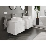 MEXEN/S - Orio koupelnová skříňka pod umyvadlo 60 cm s deskou, 2 zásuvky, bílá lesk 91A10-06047-2-BFFC00