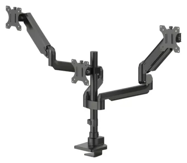 Hama Stolní držák pro 3 monitory černá / Držák monitoru / plynová pružina / VESA 75-100mm / 12 kg / 17-32" (220909)