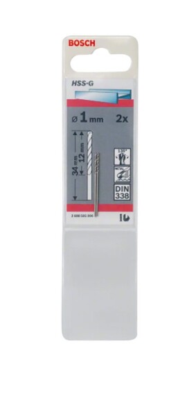 Vrták do kovu Bosch HSS-G 1 x 12 x 34 mm 2 ks 2608585906