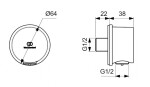 IDEAL STANDARD - Idealrain Nástěnné kolínko, černá BC808XG