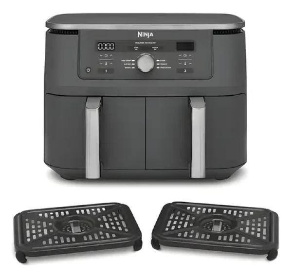 Ninja DZ400EU šedá / Horkovzdušná fritéza / 2470 W / 2x 4,75 l / 6 programů / 2 koše (DZ400EU)