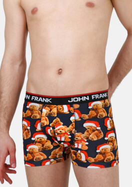 Pánské boxerky John Frank JFBD08 Tm. modrá M
