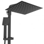 Erga Goba, sprchová souprava s termostatickou baterií a dešťovou hlavicí 25x25cm, černá matná, ERG-YKA-BP.GOBA-THERM-25-BLK