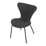 Židle jídelní, šedá látka, nohy černý kov