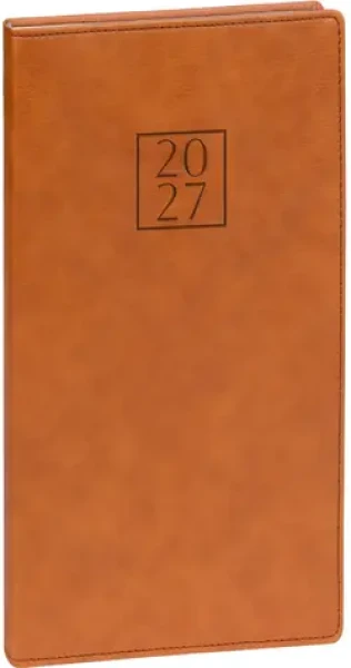 NOTIQUE Prestigio 2027 hnědý / Kapesní diář / 9 × 15,5 cm