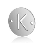 Mezidíl z titanové oceli - placička s písmenem A - Z - 12 x 12 x 0,8 mm - 1 ks Písmena: N