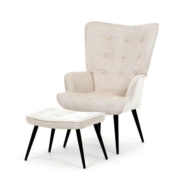 Relaxační křeslo, béžová, sametová látka, AK-303 CRM2