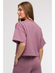 B294 Oříznutá mikina s krátkým rukávem - heather EU 2XL/3XL