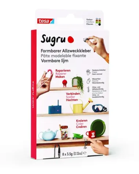 Tesa Sugru / Tvarovatelné univerzální lepidlo / 8 ks / různé barvy / voděodolné (41285-00000-01)