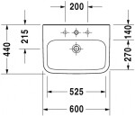 DURAVIT - DuraStyle Umyvadlo Med, 60x44 cm, s 1 otvorem pro baterii, bílá 2324600000