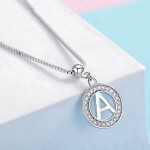 Stříbrný řetízek s přívěskem ve tvaru písmena A - stříbro 925/1000, Stříbrná 45 cm A