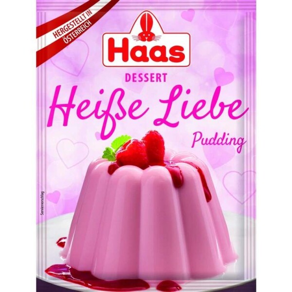 Haas Puding Maliny se šlehačkou 37g (Pudding Heiße Liebe 37g)