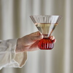 Bloomingville Sklenička Taurin Champagne Rose 300 ml, růžová barva, sklo