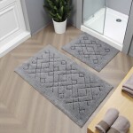 DumDekorace Sada bavlněných koupelnových koberců BOSTON 12 - šedá Šířka: 60 cm | Délka: 100 cm