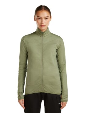 Dámská merino mikina ICEBREAKER Wmns 300 RealFleece Descender LS Zip, Lichen velikost: S