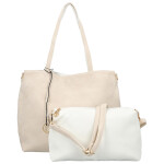 Módní koženkový set kabelek Maricela, krémový