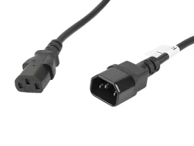 Lanberg CA-C13E-11CC-0050-BK černá / Prodlužovací napájecí kabel / C13-C14 / 5 m / VDE (CA-C13E-11CC-0050-BK)