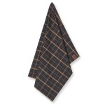 Humdakin Utěrka z recyklované bavlny Brown Plaid - set 2 ks, černá barva, hnědá barva, textil