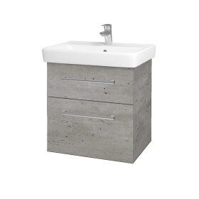 Dřevojas - Umyvadlová skříňka Q MAX SZZ2 60 - D01 Beton / Úchytka T03 / D01 Beton 67529C