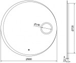 MEXEN - Ella zrcadlo s osvětlením s kosmetickým zrcátkem, 80 cm, LED 600 9811-080-080-611-00