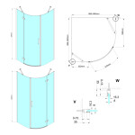 GELCO - TRINITY CHROM čtvrtkruhový kout 900x900 levý, matné sklo, GT6590ML-CH GT6590ML-CH