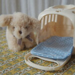 Konges Sløjd Hračka mazlíček v přepravce Cat / Bunny / Dog Bunny, krémová barva, plast, textil