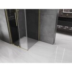 MEXEN/S - Velar L sprchový kout, posuvné dveře 110 x 110, grafit, zlato kartáčovaná 871-110-110-43-55