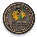 Mustang Puk Chicago Blackhawks NHL Stanley Cup Years Gold Medallion