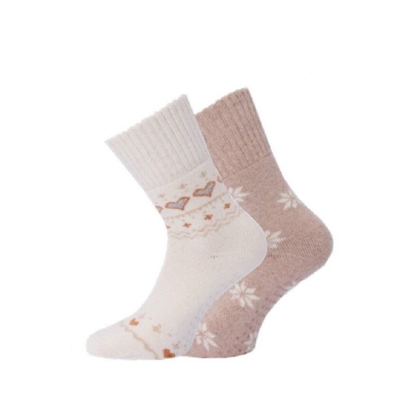 Ponožky DAMEN SOCKEN 37814 2 páry s vlnou dámské mix barev