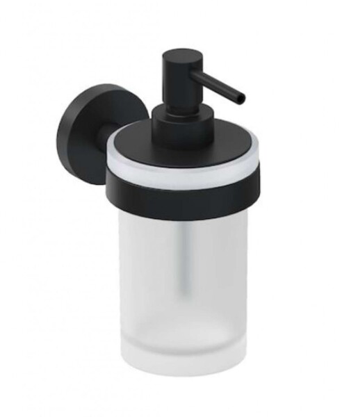 JIKA - Mio Style Dávkovač mýdla s držákem, sklo/matná černá H3832F27161001