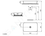 IDEAL STANDARD - Ipalyss Umyvadlo na desku, 650x400 mm, bez přepadu, matná černá E1886V3