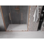 MEXEN/S - Velar L Duo posuvné sprchové dveře 140, transparent, měď kartáčovaná 871-140-003-02-65