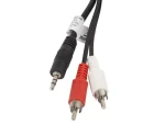 Lanberg CA-MJRC-10CC-0050-BK černá / Audio kabel / 3,5mm jack (M) - 2x RCA (M) / 5 m (CA-MJRC-10CC-0050-BK)