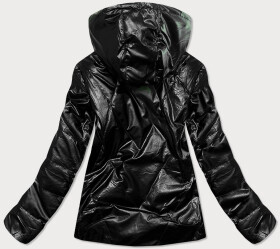 Černá dámská lesklá bunda (W586) odcienie czerni