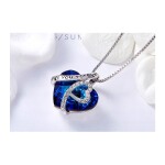 Exkluzivní náhrdelník Swarovski Elements Love You Forever - srdíčko, Tmavě modrá 40 cm + 5 cm (prodloužení)