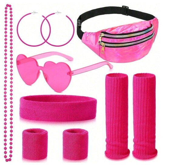 Dovoz Sada Retro 80. léta růžová