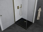 MEXEN/S - Pretoria sprchový kout 90x100, transparent, zlatá + sprchová vanička včetně sifonu 852-090-100-50-00-4070G