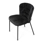 Židle jídelní, šedá látka, černé kovové nohy.