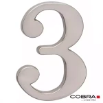 Cislo 3D nikl matny 3 - 10 cm