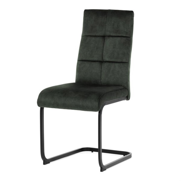 Židle jídelní, zelený samet, černá pohupová podnož