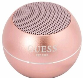 GUESS Mini Bluetooth Speaker 3W 4H růžová / Bluetooth 5.0 / 3.7V / 300 mAh / hliník (3666339051402)
