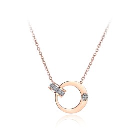 Ocelový náhrdelník se zirkony Carla Gold - chirurgická ocel, Zlatá 40 cm + 5 cm (prodloužení)