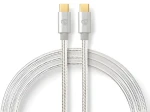 Nedis USB-C - USB-C 3.2 Gen2 1 m / Datový kabel / 100 W / 10 Gbps / 4K 60Hz / Opletený (CCTB64750AL10)