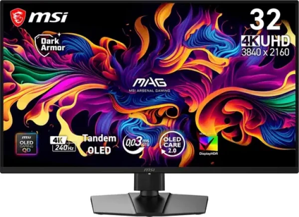 31,5" MSI MAG 321UP X24 černá / Monitor / QD-OLED / 3840 x 2160 / 240Hz / 0,03ms / 1500000:1 / HDMI + DP + USB-C (MAG 321UP QD-OLED X24)