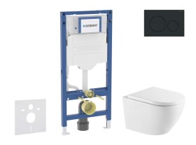GEBERIT - Duofix Set předstěnové instalace, klozetu Oudee a sedátka softclose, tlačítko Sigma20, matná černá/černá SANI11CA5175