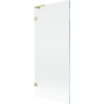 MEXEN/S - Lunar L vanová zástěna FIX 80 x 150, transparent, zlatá kartáčovaná 897L-080-000-55-00
