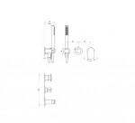 RAVAK - Spring Baterie pod omítku s tělesem, pro 2 spotřebiče, s příslušenstvím, matná bílá X070575