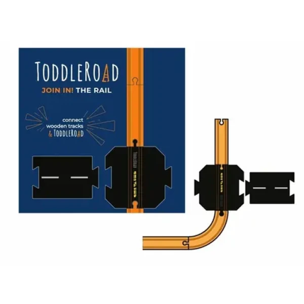 TODDLEROAD 2195 ŽELEZNIČNÍ PŘEJEZD SE SILNICÍ - flexibilní silnice - 2 silikonové puzzle díly