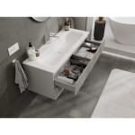 MEXEN/S - Rivel koupelnová skříňka 120 cm s umyvadlem Vela, 2 zásuvky, reliéf , šedá mat/bílá mat - 91A20-12047-2-BFF62-W23M0 91A20-12047-2-BFF62-W23M01