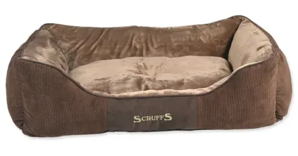 Scruffs Chester Box Bed čokoládová XL / Pelech pro psy / 90x70 cm / žinylka / s bočnicemi (974-01173)